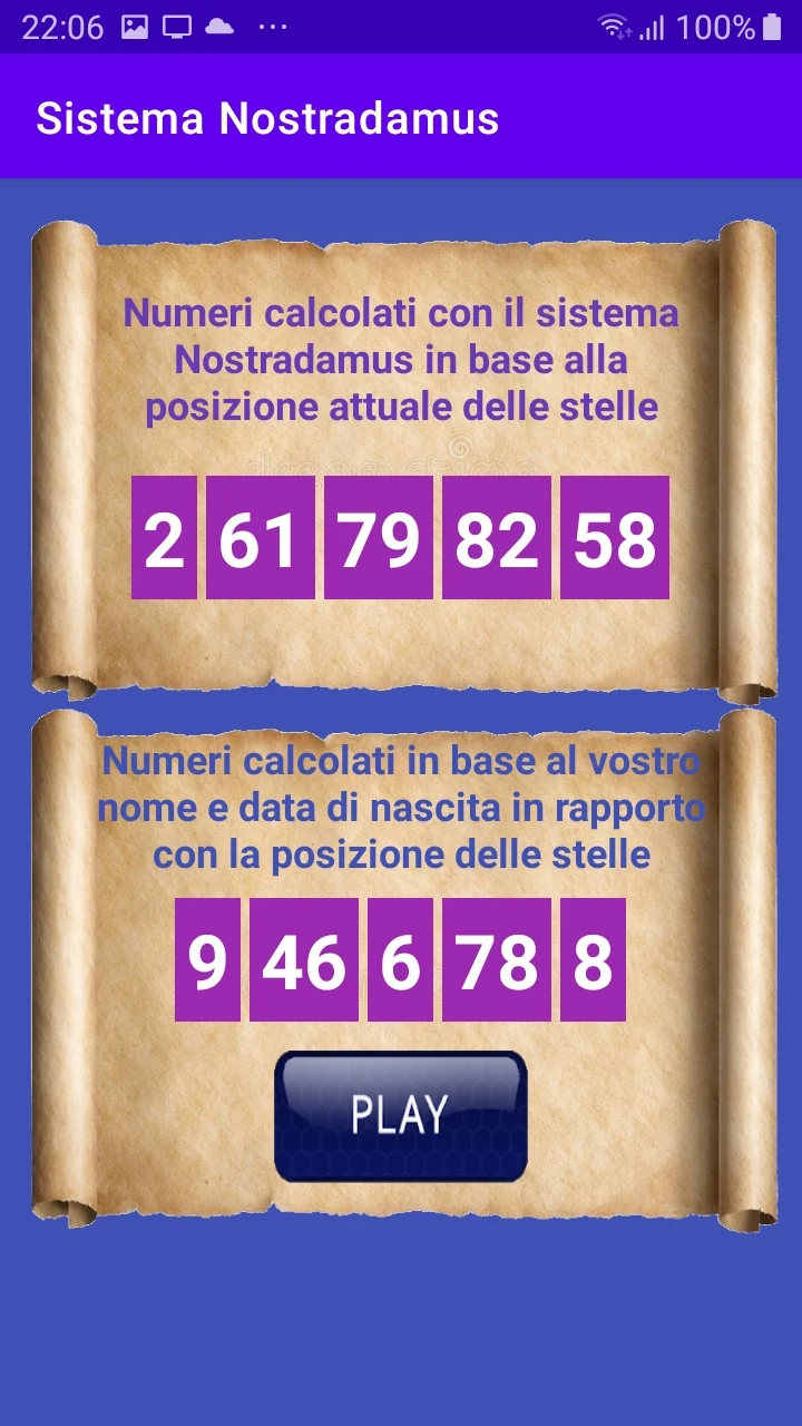 Sistema Nostradamus Applicazione